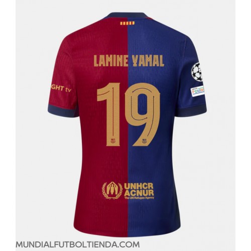 Camiseta Barcelona Lamine Yamal #19 Primera Equipación Replica 2024-25 mangas cortas